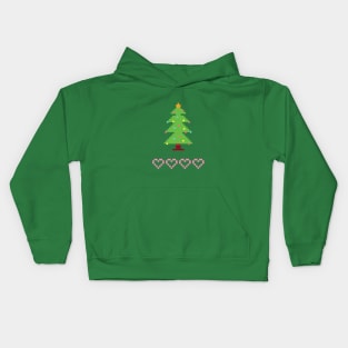 Christmas Tree Pixel Art Kids Hoodie